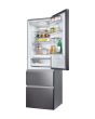 Haier HTW5618EWMP 59.5cm 3D Fridge Freezer - Dark Inox