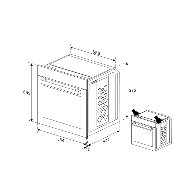 Beko CIMY91X AeroPerfect CIMY91X 60cm Built In Single Multi - function Oven - Stainless Steel